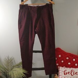 Men's John Tweed Tailored Burgundy Pants